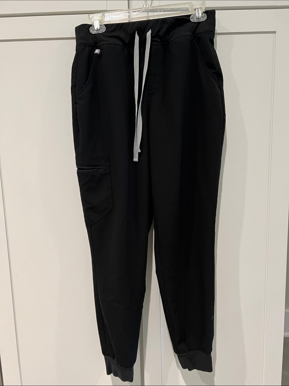 Figs Women's Black Jogger Pants with White Drawstring